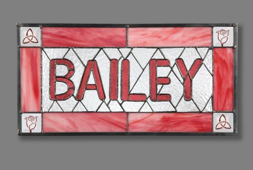 Custom Made Stained Glass Name Plate