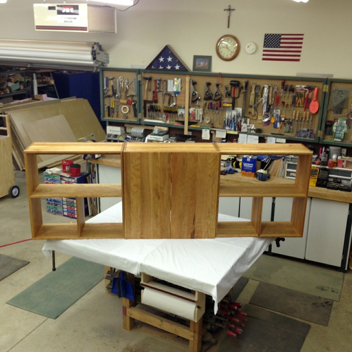 Custom Home Office Cherry Wall by The Plane Edge, LLC