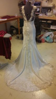Custom Made Stunning Beaded Lace Appliqued Wedding Gown