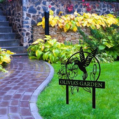 Custom Made Custom Hummingbird Metal Garden Decor