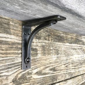 Hand Made Industrial Heavy Duty Shelf Bracket With Hook For Rod 1.5 by DVA  Metal Ltd.