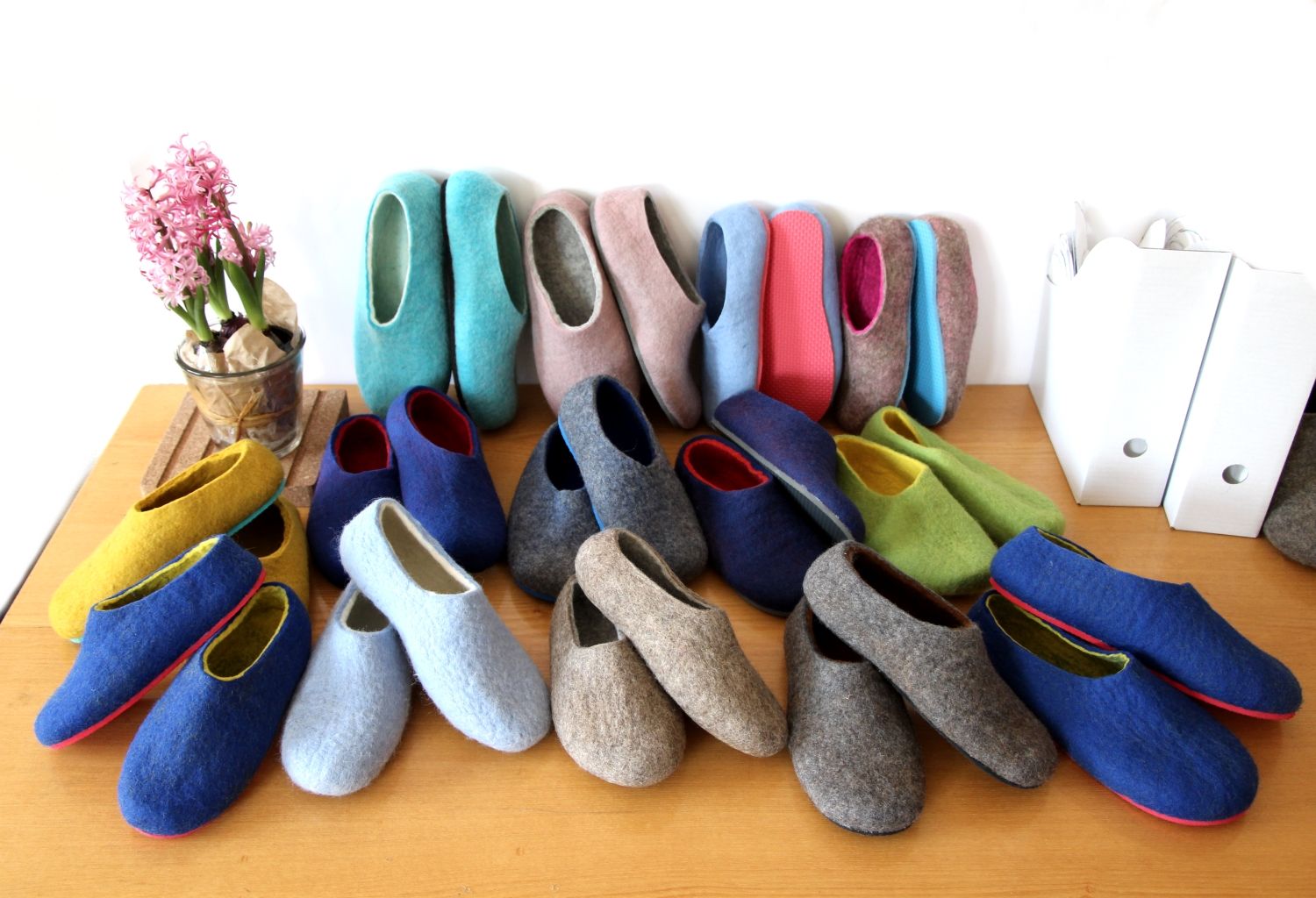 men's wool felt clogs