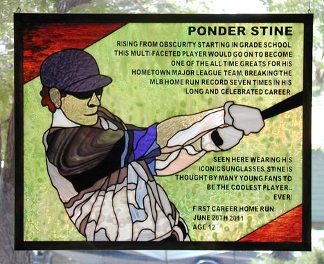 Custom Made Baseball Stained Glass