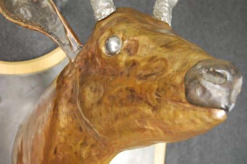 Custom Made Abstract Wall Mounted Deer Head Sculpture