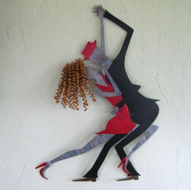 Custom Made Latin Dancers Wall Art Sculpture Recycled Metal Dancer Decor