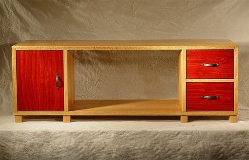 Custom Made Padauk & White Oak Bookcases/Cabinets