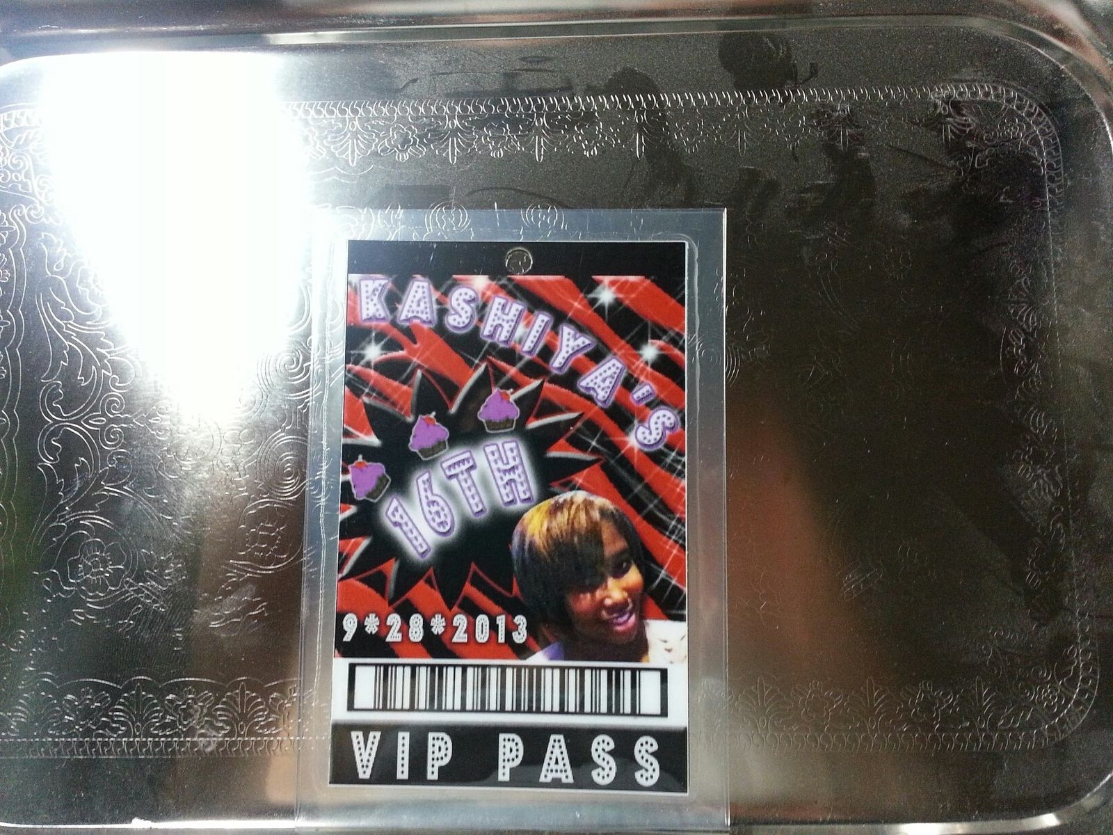 Hand Crafted Custom Vip Laminated Birthday Party Invitations by