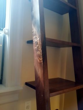 Custom Made Ladder Shelves, Leaning Bookshelf