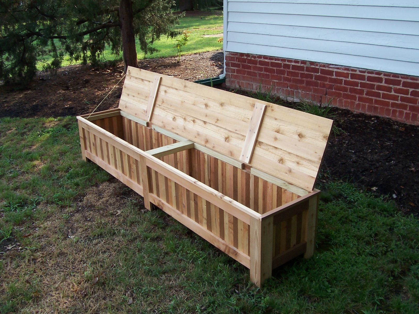 Hand Made Custom Western Red Cedar Patio Storage Bench. by 