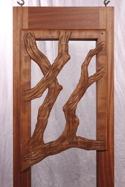 Custom Made Entry Door - Mahogany And Redwood - Hand Carved