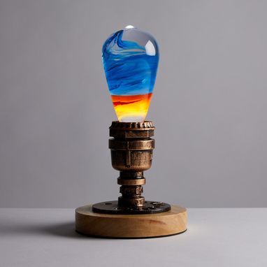 Custom Made Ep Light Handmade Led Lights, Decorative Table Lamp, E26 Led Bulb - Fire