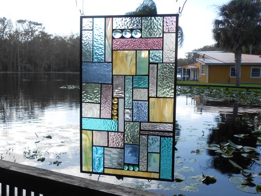 Custom Made Stained Glass Panel Patchwork Quilt Window Valance Stained Glass Quilt