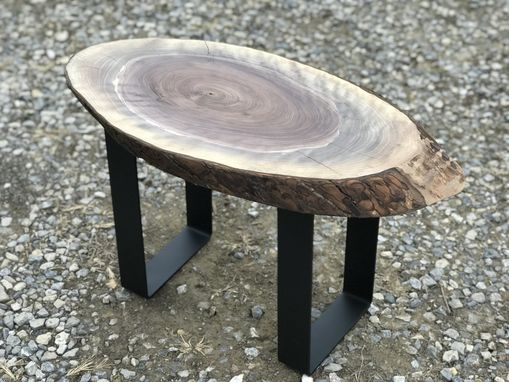 Custom Made Live Edge Round Walnut Coffee Table