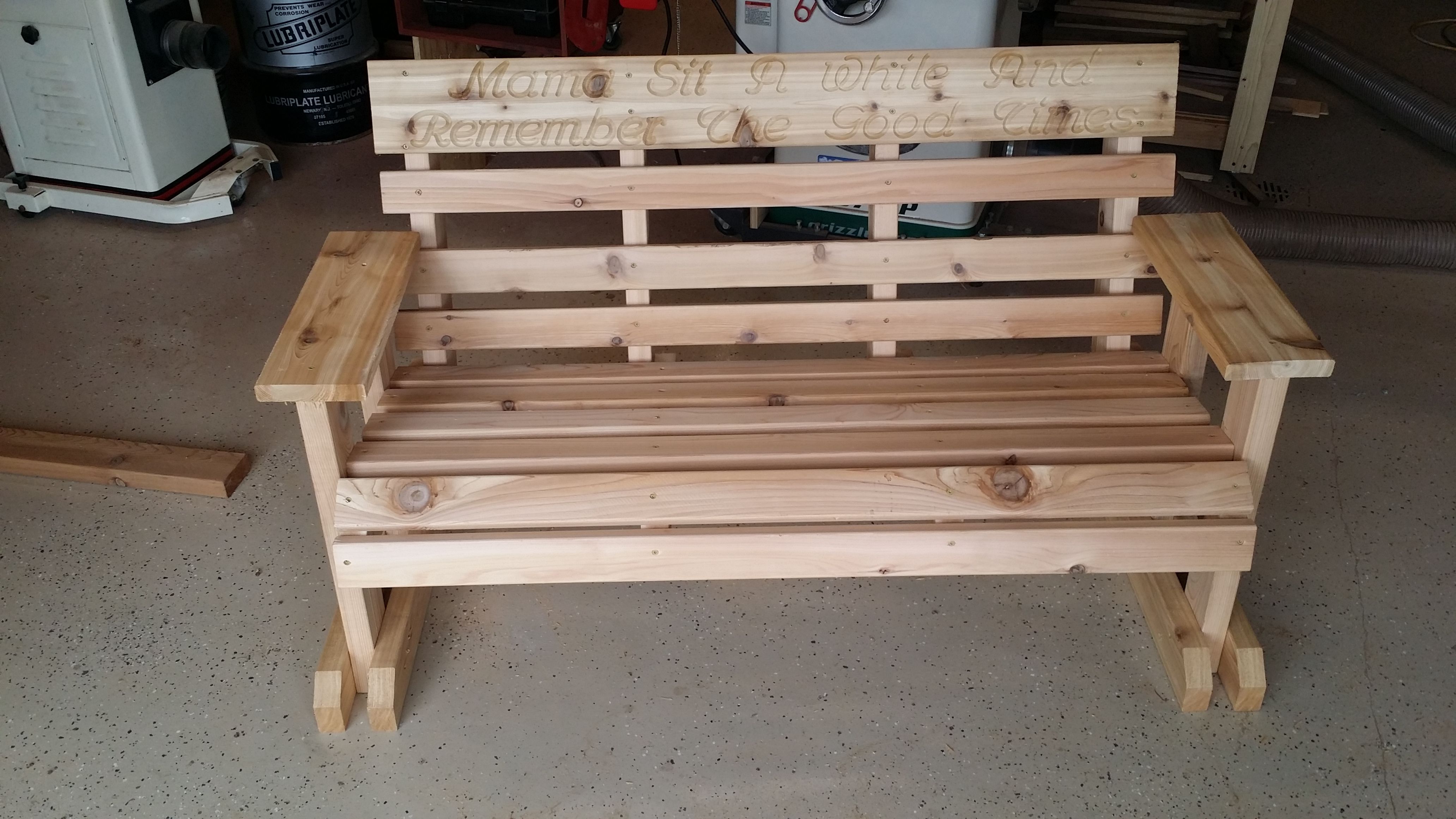 Hand Made Cedar Memorial Garden Bench By All Things Wood