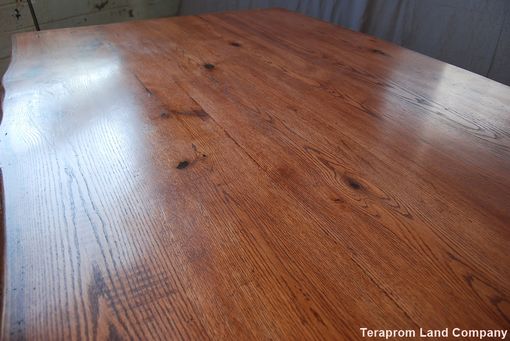 Custom Made Live Edge Oak Dining Set - Table, Benches And End Table