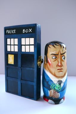 Custom Made Doctor Who Nesting Doll Set With T.A.R.D.I.S. Box