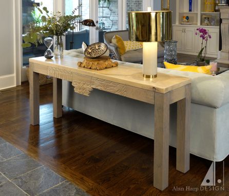 Custom Made Rustic White Oak Sofa Table