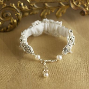 Custom Made Sonnet Bracelet | Pearl And Silver Lace Bridal Cuff