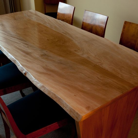 Hand Made Live Edge American Sycamore Dining Table by Garybd ...