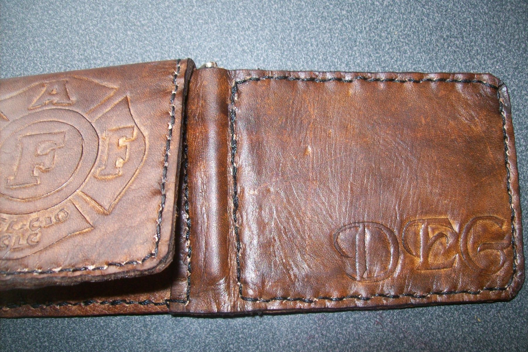 Custom Leather Money Clip Wallet Floral — 33 Ranch & Saddlery, LLC