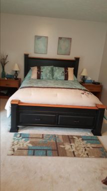 Custom Made Queen Storage Bed W/Cherry Accents