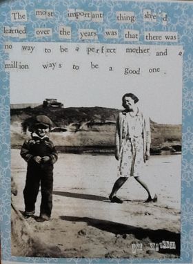 Custom Made Card Set Being A Mother Quote Vintage Photo