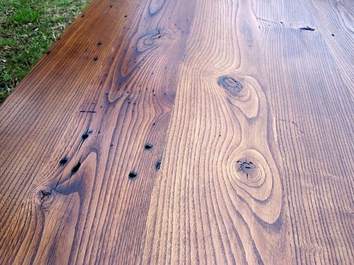 Custom Made Wormy Chestnut Thick Plank Farmhouse Dining Table