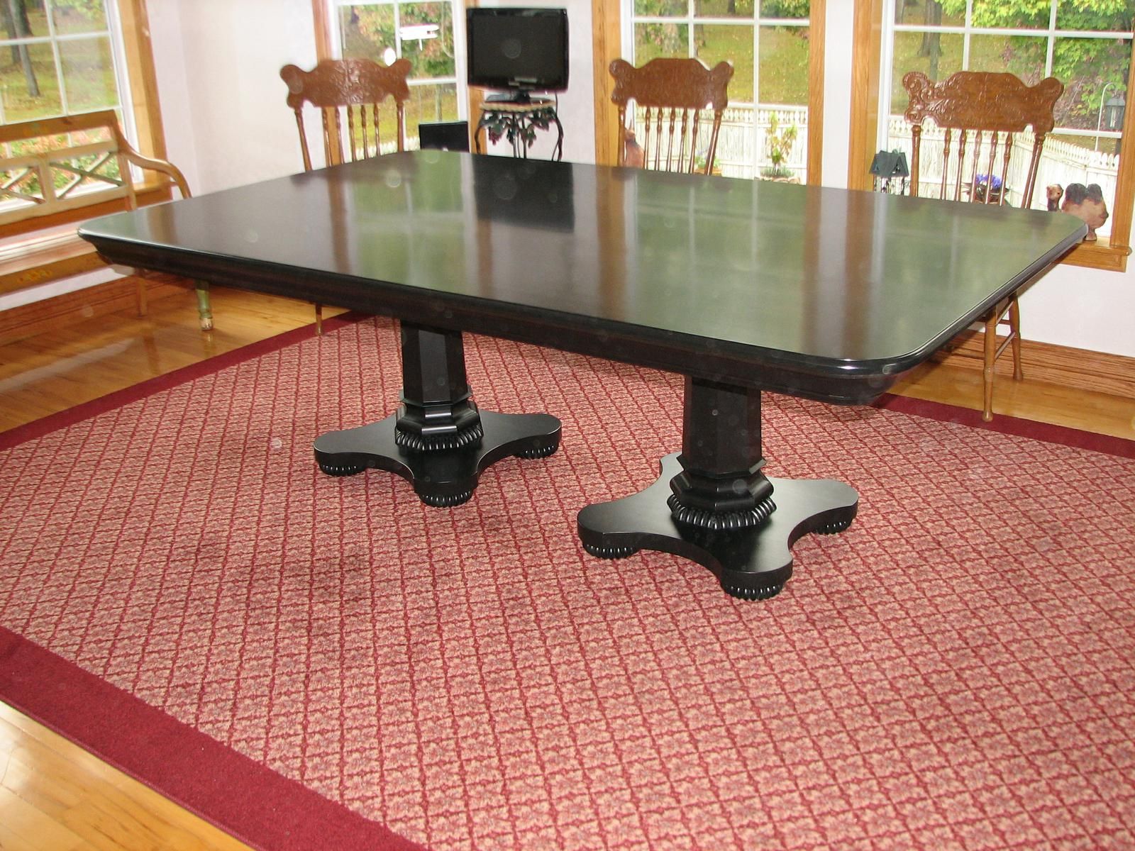 Hand Made Black Pedestal Dining Table By Rhodes Woodworking Custommade Com