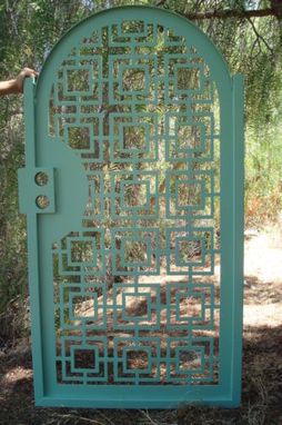 Custom Made Contemporary Metal Gate Pedestrian Walk Decorative Art Iron Garden Modern Patio