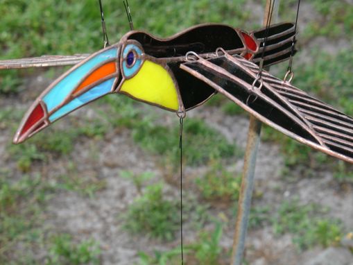 Custom Made Stained Glass 3d Flying Birds Mobile
