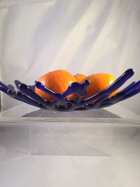 Custom Made Fused Glass Coral Bowl
