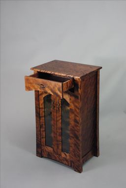 Custom Made Custom Flame Birch Wine Cabinet