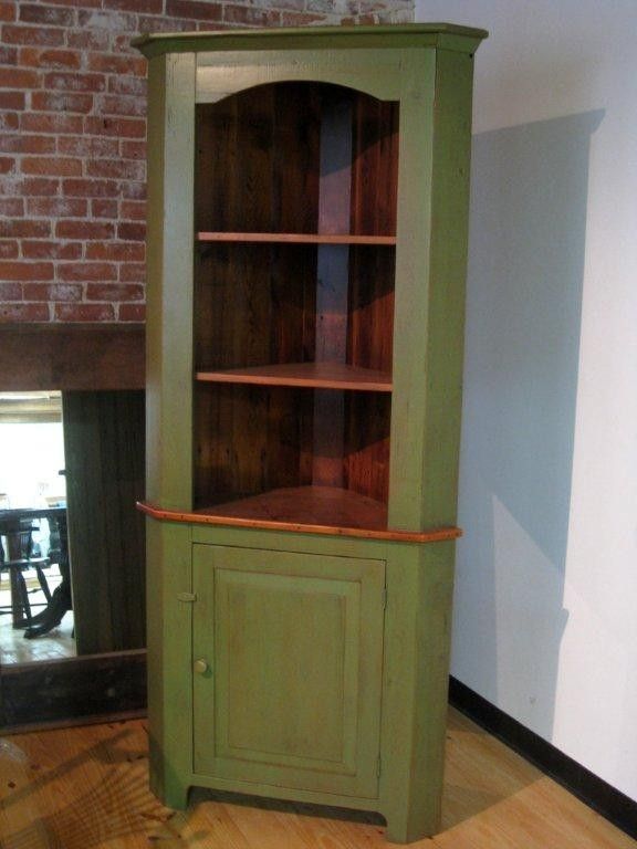 Custom Made Rustic Style Barn Wood Corner Cabinet by 