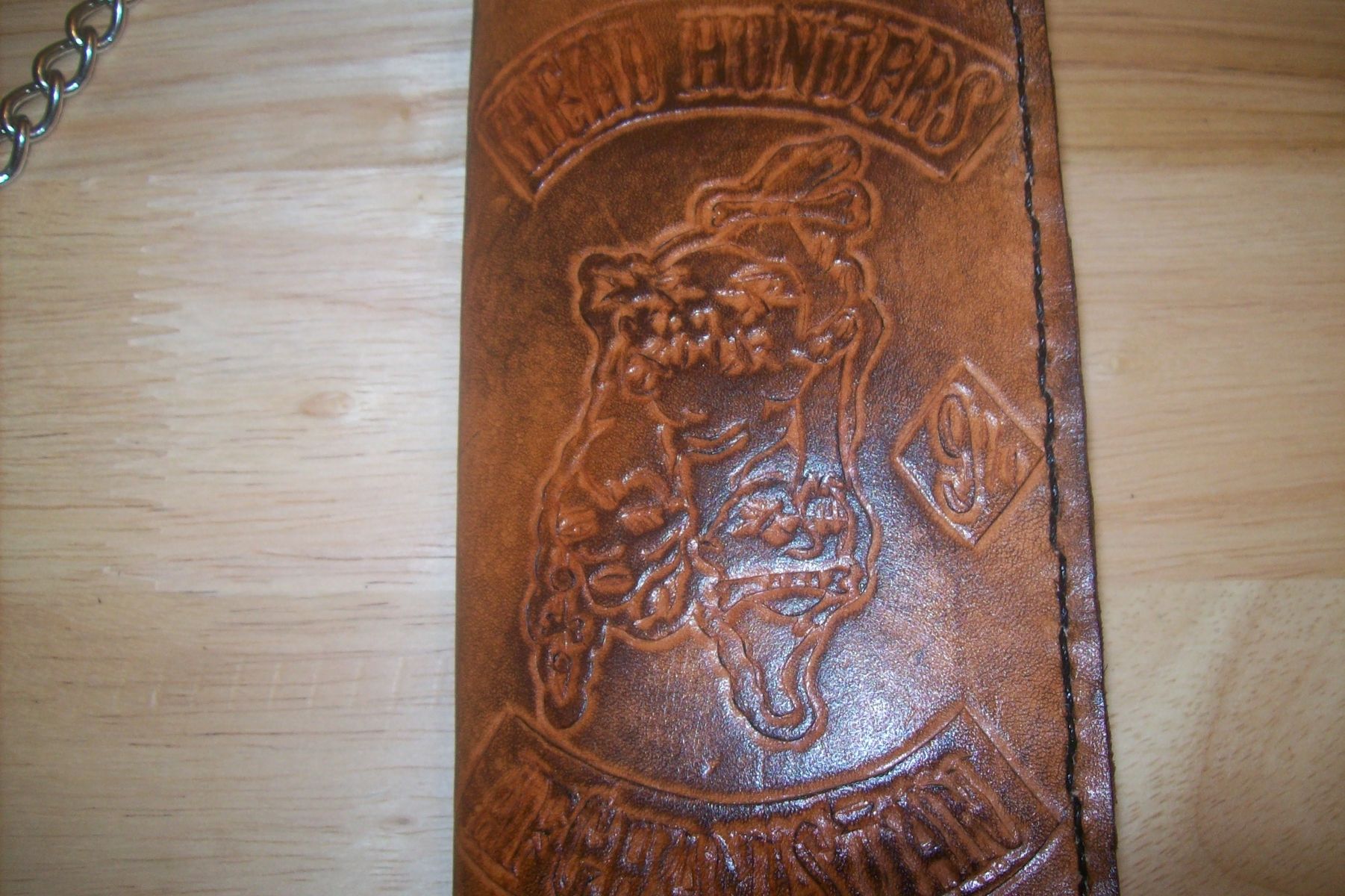 Buy Handmade Custom Leather Biker Wallet For Soldiers, made to order from Kerry&#39;s Custom Leather ...