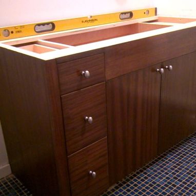 Custom Made Striped Mahogany Vanity