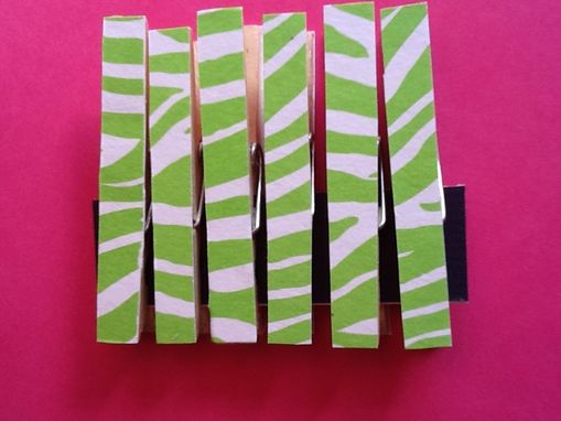 Custom Made Chartreuse Green Animal Print Clip Set