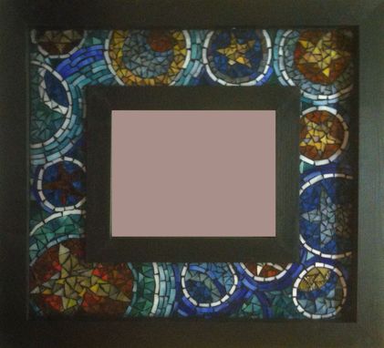 Custom Made Mosaic Mirror With 8x10 Mirror Surrounded By Stained Glass Inlay