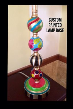 Custom Made Custom Hand Painted Lamp Base Whimsical
