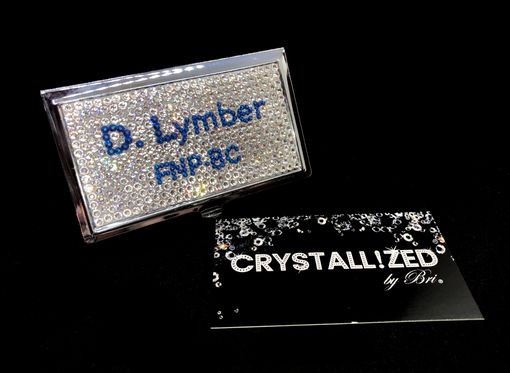 Custom Made Personalized Crystallized Custom Business Card Holder Genuine European Crystals Bedazzled