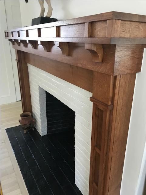 Hand Made Quarter Sawn White Oak Fireplace Surround by Custom ...