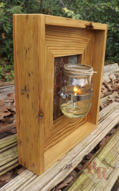 Custom Made Rustic Mason Jar Sconce / Olive Oil Lamp