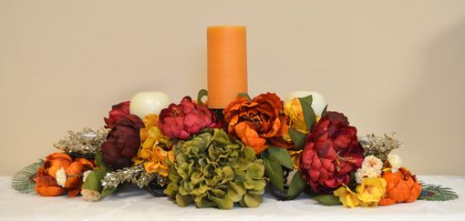 Custom Made Thanksgiving Candle Centerpiece- Fall Arrangement