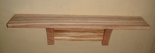 Custom Made 35 Inch Wall Shelf Made From Exotic Zebrawood And Tiger Maple