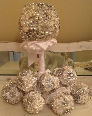 Custom Made Brooch Bouquets For The Bride & Bridesmaids