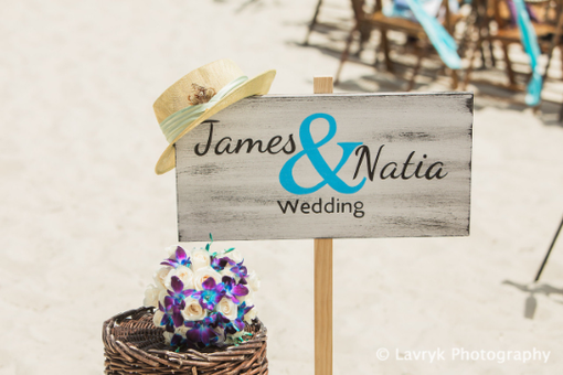 Custom Made Name Wedding Beach Sign, Rustic Wooden Wedding Sign