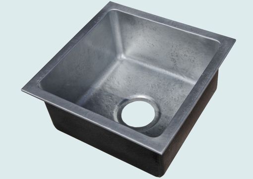 Custom Made Zinc Sink With Drop-In Rim & Hammering
