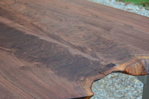 Custom Made Walnut And Stainless Steel High Table