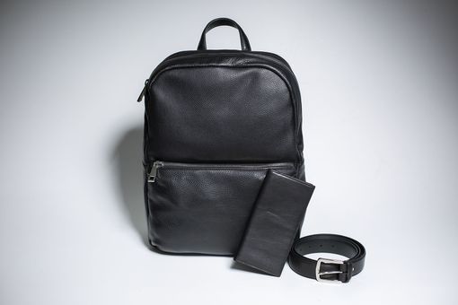Custom Made Businessman Set Of 3 Leather Accessories. Italian Style
