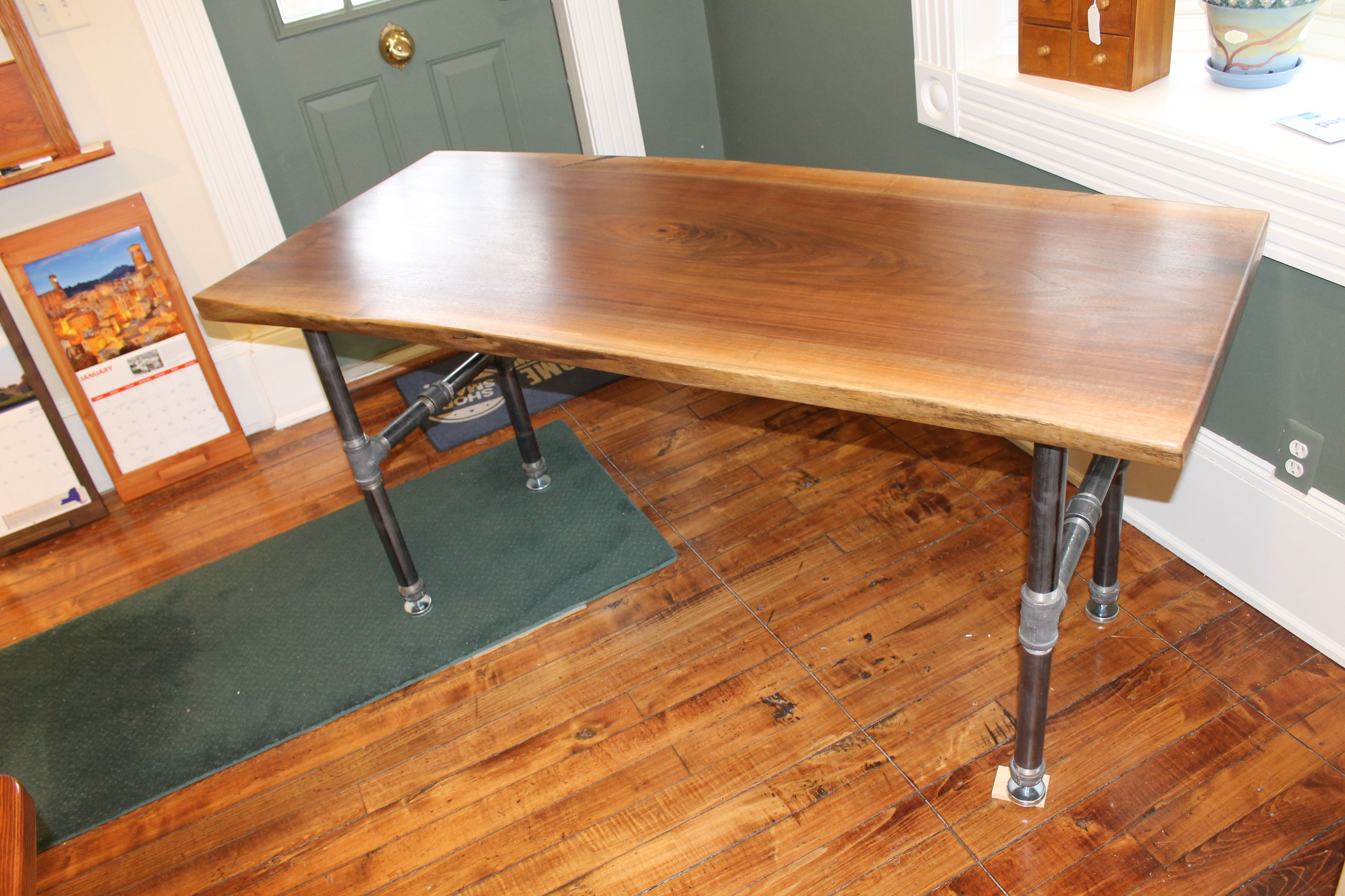 Custom Black Walnut Slab Desk by i mobili Inc