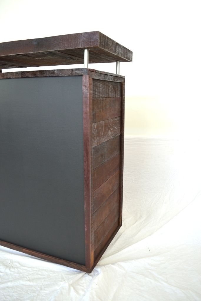 Custom Wine Barrel Hostess Stand Or Bar With Chalkboard Front Rostrum